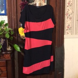 NWOT  navy blue and pink dress